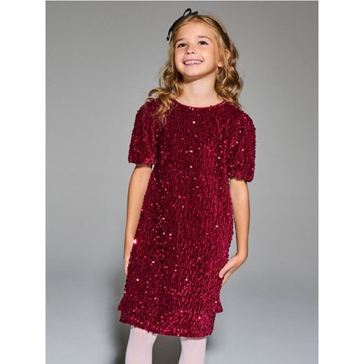 Sinsay - Sukienka z cekinami - bordowy ze sklepu Sinsay w kategorii Sukienki dziewczęce - zdjęcie 187276311