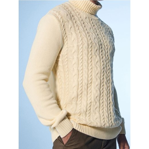 Sinsay - Sweter z dekoracyjnym splotem - kremowy - id: 802FZ-01X - marki Sinsay - 187276361 Sinsay - Sweter z dekoracyjnym splotem - kremowy ze sklepu Sinsay w kategorii Swetry męskie - zdjęcie 187276361