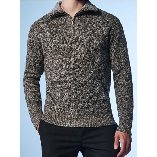 Sinsay - Ocieplany melanżowy sweter z wysokim kołnierzem - brązowy - id: 815FZ-89M - marki Sinsay - 187276364 Sinsay - Ocieplany melanżowy sweter z wysokim kołnierzem - brązowy ze sklepu Sinsay w kategorii Swetry męskie - zdjęcie 187276364