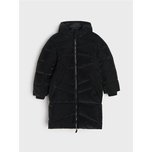 Sinsay - Pikowana kurtka puffer z kapturem - czarny - id: 880DX-99X - marki Sinsay - 187276370 Sinsay - Pikowana kurtka puffer z kapturem - czarny ze sklepu Sinsay w kategorii Kurtki chłopięce - zdjęcie 187276370