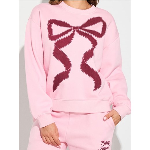 Sinsay - Bluza crewneck z nadrukiem - różowy - id: 902HB-03X - marki Sinsay - 187276380 Sinsay - Bluza crewneck z nadrukiem - różowy ze sklepu Sinsay w kategorii Bluzy damskie - zdjęcie 187276380