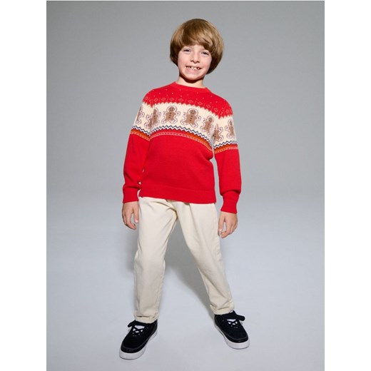 Sinsay - Sweter z motywem świątecznym - czerwony - id: 931BQ-33X - marki Sinsay - 187276384 Sinsay - Sweter z motywem świątecznym - czerwony ze sklepu Sinsay w kategorii Swetry chłopięce - zdjęcie 187276384