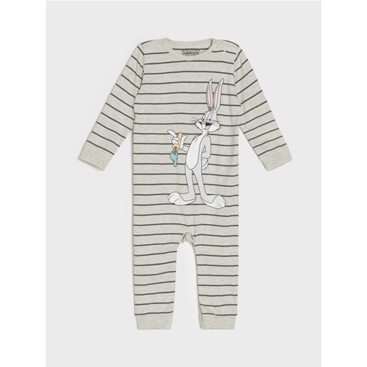 Sinsay - Bawełniany pajacyk Looney Tunes - szary - id: XM600-09M - marki Sinsay - 187276392 Sinsay - Bawełniany pajacyk Looney Tunes - szary ze sklepu Sinsay w kategorii Pajacyki - zdjęcie 187276392