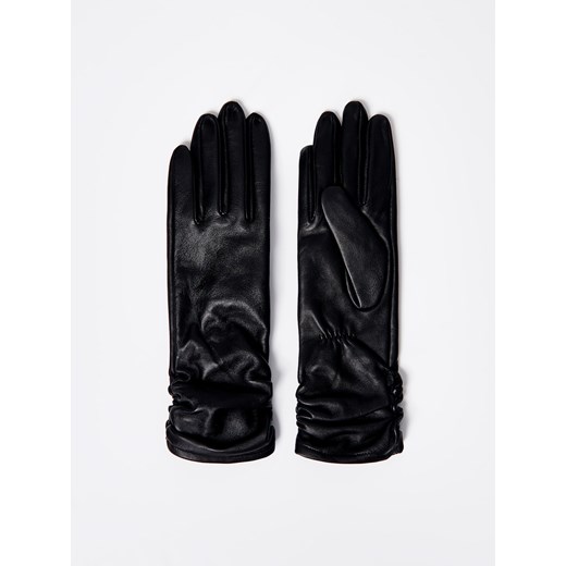 Mohito - Skórzane rękawiczki - czarny ze sklepu Mohito w kategorii Rękawiczki damskie - zdjęcie 187276592