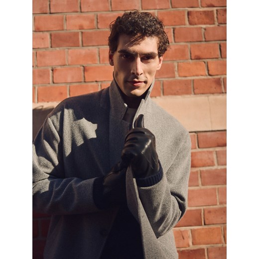 Reserved - Skórzane rękawiczki - czarny ze sklepu Reserved w kategorii Rękawiczki męskie - zdjęcie 187276693