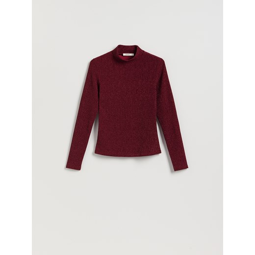 Reserved - Błyszczący golf - bordowy ze sklepu Reserved w kategorii Bluzki damskie - zdjęcie 187276704