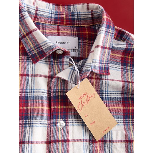 Reserved - Koszula regular fit w kratę - czerwony Reserved M Reserved