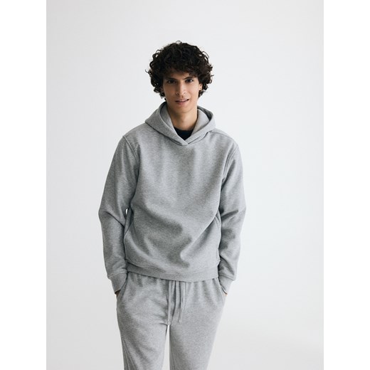 Reserved - Bluza regular z kapturem - jasnoszary Reserved M Reserved