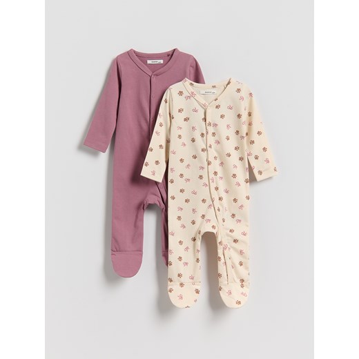 Reserved - Bawełniany pajacyk 2 pack - jasnofioletowy ze sklepu Reserved w kategorii Komplety niemowlęce - zdjęcie 187276943