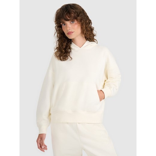 Damska bluza nierozpinana z kapturem 4F 4FWAW25TSWSF1887 - beżowa ze sklepu Sportstylestory.com w kategorii Bluzy damskie - zdjęcie 187277323