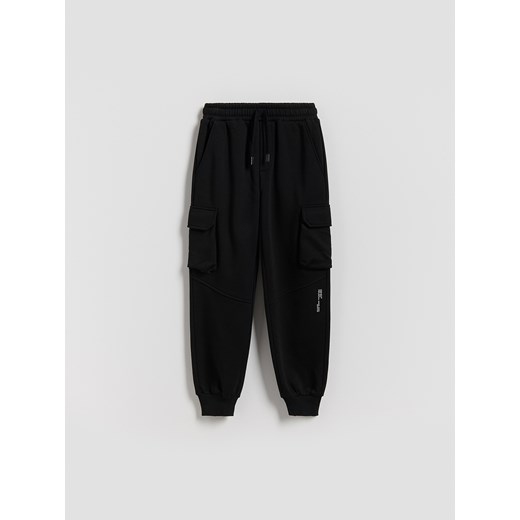 Reserved - Spodnie cargo - czarny Reserved 140 (9 lat) Reserved