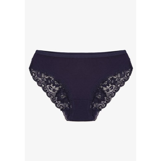 Granatowe Majtki Figi Zdobione Koronką Venissella ze sklepu born2be.pl w kategorii Majtki damskie - zdjęcie 187279572