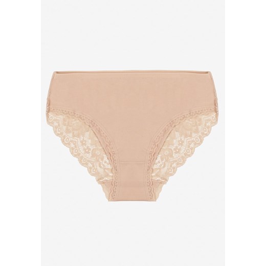 Beżowe Majtki Figi Zdobione Koronką Venissella ze sklepu born2be.pl w kategorii Majtki damskie - zdjęcie 187279574