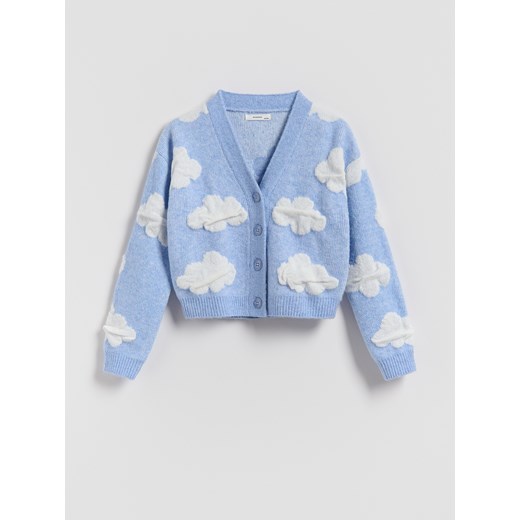 Reserved - Kardigan we wzory - jasnoniebieski ze sklepu Reserved w kategorii Swetry dziewczęce - zdjęcie 187279710