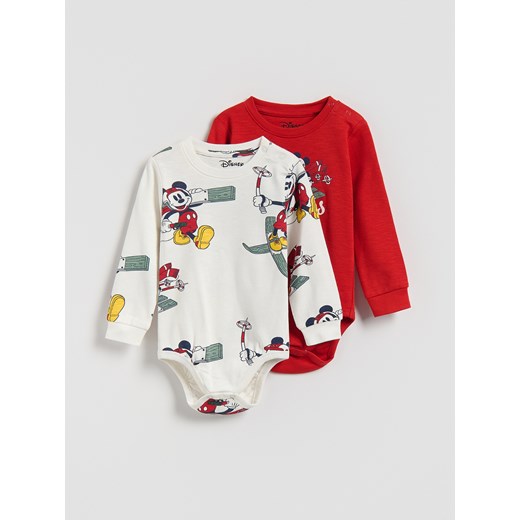 Reserved - Bawełniane body Mickey Mouse 2 pack - czerwony - id: 978FG-33X - marki Reserved - 187279744 Reserved - Bawełniane body Mickey Mouse 2 pack - czerwony ze sklepu Reserved w kategorii Body niemowlęce - zdjęcie 187279744