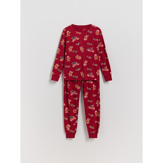 Reserved - Świąteczna piżama - bordowy ze sklepu Reserved w kategorii Piżamy dziecięce - zdjęcie 187279753