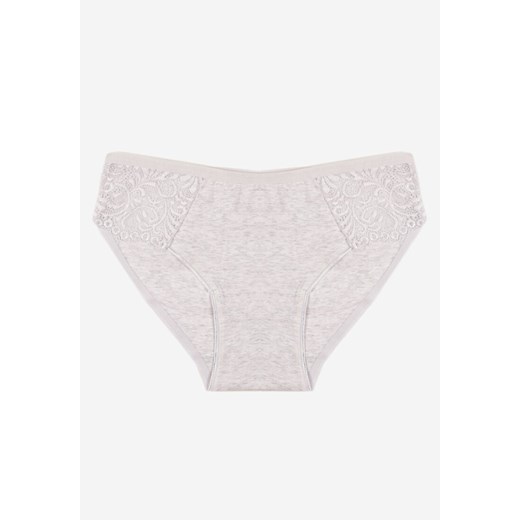 Jasnoszare Bawełniane Majtki Figi o Klasycznym Fasonie Venalice - id: J6015-41-L.GREY - marki Renee - 187279811 Jasnoszare Bawełniane Majtki Figi o Klasycznym Fasonie Venalice ze sklepu renee.pl w kategorii Majtki damskie - zdjęcie 187279811