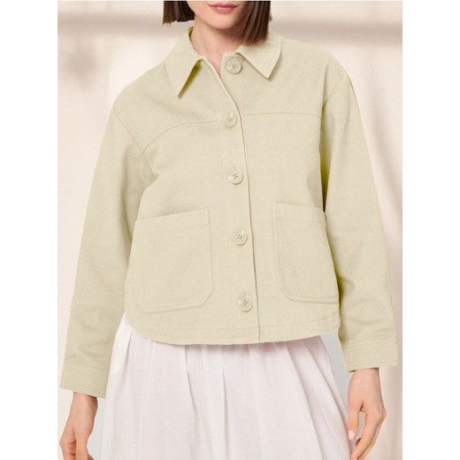 Sinsay - Bawełniana kurtka koszulowa - żółty ze sklepu Sinsay w kategorii Kurtki damskie - zdjęcie 187280683