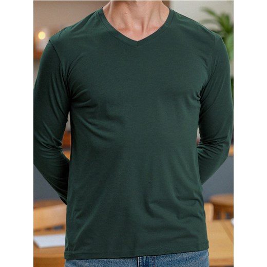 Sinsay - Bawełniana koszulka basic - zielony ze sklepu Sinsay w kategorii T-shirty męskie - zdjęcie 187280762