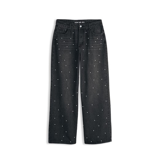 GATE Szerokie jeansy z perełkami 32 ze sklepu gateshop w kategorii Jeansy damskie - zdjęcie 187281694