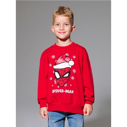 Sinsay - Bluza crewneck z nadrukiem Spider-Man - czerwony ze sklepu Sinsay w kategorii Bluzy chłopięce - zdjęcie 187281992