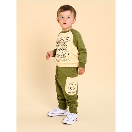Sinsay - Komplet dzianinowy z kieszeniami cargo Smiley ® - kremowy ze sklepu Sinsay w kategorii Odzież dla niemowląt - zdjęcie 187281993