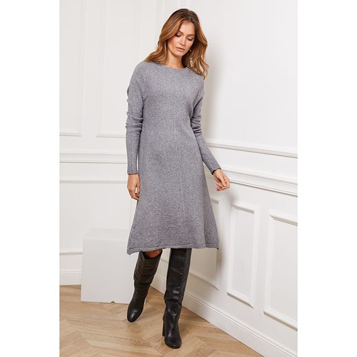 So Cachemire Sukienka dzianinowa &quot;Groland&quot; w kolorze szarym ze sklepu Limango Polska w kategorii Sukienki - zdjęcie 187282021