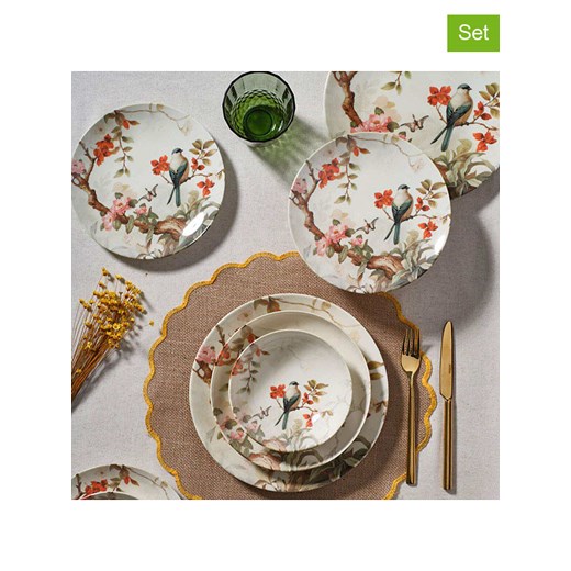 Hermia 24-częściowy zestaw w kolorze białym ze wzorem - id: 17659879 - marki Hermia - 187282272 Hermia 24-częściowy zestaw w kolorze białym ze wzorem ze sklepu Limango Polska w kategorii Naczynia - zdjęcie 187282272