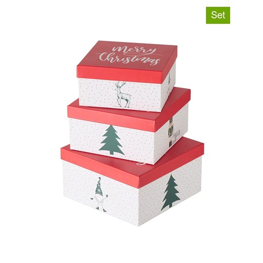 Boltze Pudełka prezentowe (3 szt.) "Chrissy" w kolorze biało-czerwono-zielonym - id: 17801947 - marki Boltze - 187282472 Boltze Pudełka prezentowe (3 szt.) "Chrissy" w kolorze biało-czerwono-zielonym ze sklepu Limango Polska w kategorii Akcesoria i przechowywanie - zdjęcie 187282472
