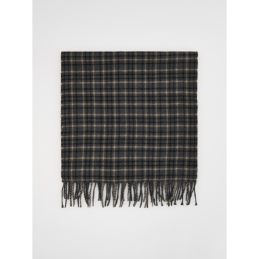 Reserved - Szalik w kratę z wiskozą - ciemnoszary ze sklepu Reserved w kategorii Szaliki męskie - zdjęcie 187283311