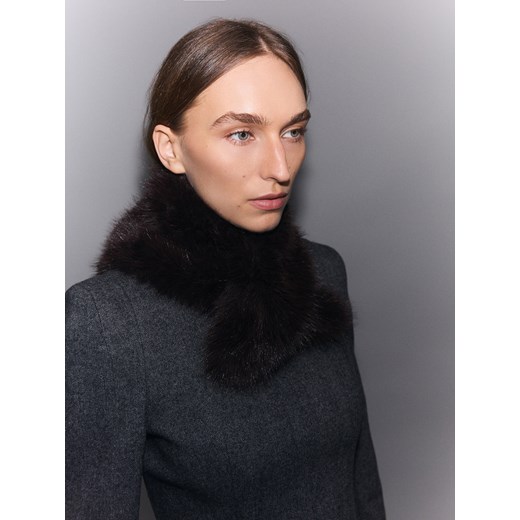 Reserved - Szalik ze sztucznego futerka - ciemnobrązowy ze sklepu Reserved w kategorii Szaliki i chusty damskie - zdjęcie 187283314