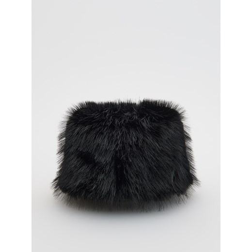 Reserved - Czapka ze sztucznego futerka - czarny ze sklepu Reserved w kategorii Czapki zimowe damskie - zdjęcie 187283322