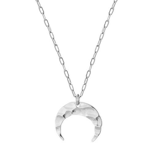 Naszyjnik z zawieszką lunula, półksiężycem srebrnym ze stali szlachetnej ze sklepu manoki.pl w kategorii Naszyjniki - zdjęcie 187284811