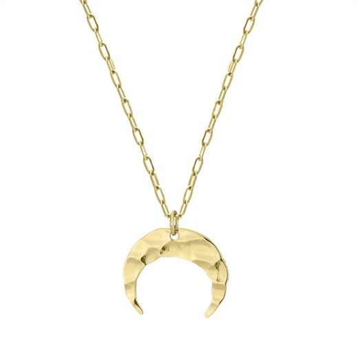 Naszyjnik z zawieszką lunula, półksiężycem złotym ze stali szlachetnej - id: 14068 - marki Manoki - 187284812 Naszyjnik z zawieszką lunula, półksiężycem złotym ze stali szlachetnej ze sklepu manoki.pl w kategorii Naszyjniki - zdjęcie 187284812