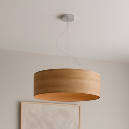 Skandynawska lampa wisząca do salonu HAJFA ECO fi - 60 cm - kolor dąb sonoma - id: 5859 - marki Ciekot Partners Sp. Z O. O. - 187285104 Skandynawska lampa wisząca do salonu HAJFA ECO fi - 60 cm - kolor dąb sonoma ze sklepu Lysne w kategorii Lampy wiszące - zdjęcie 187285104