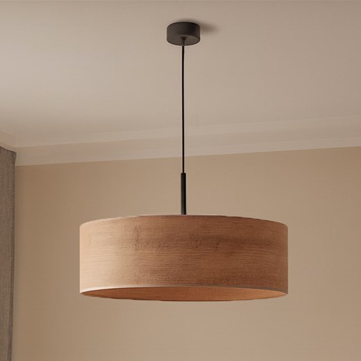 Designerska lampa wisząca do salonu SINTRA ECO fi - 60 cm - kolor orzechowy ze sklepu Lysne w kategorii Lampy wiszące - zdjęcie 187285110