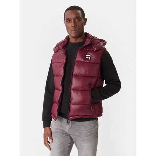 KARL LAGERFELD Kamizelka 505023 554590 Bordowy Regular Fit ze sklepu MODIVO w kategorii Kamizelki męskie - zdjęcie 187285540