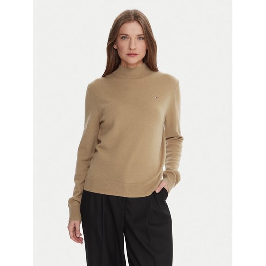 Tommy Hilfiger Sweter WW0WW47468 Beżowy Regular Fit ze sklepu MODIVO w kategorii Swetry damskie - zdjęcie 187285561