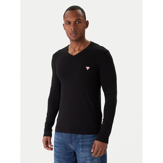 Guess Longsleeve M2YI08 J1314 Czarny Slim Fit ze sklepu MODIVO w kategorii T-shirty męskie - zdjęcie 187285672