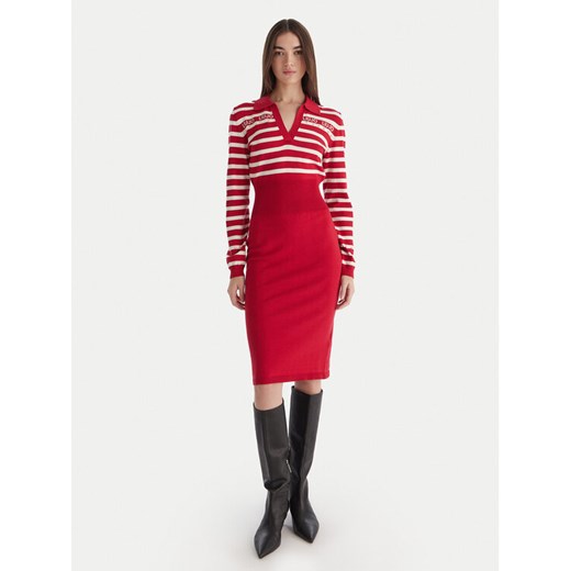 Liu Jo Sukienka dzianinowa TF5215 MS63L Czerwony Regular Fit ze sklepu MODIVO w kategorii Sukienki - zdjęcie 187285681