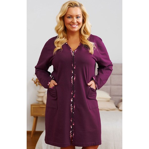 Doctor Nap szlafrok damski plus size SMZ.7319.BURGUNDY, Kolor burgund, Rozmiar L, Doctor Nap ze sklepu Primodo w kategorii Szlafroki damskie - zdjęcie 187287391