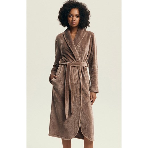 Henderson elegnacki szlafrok damski Dextra 43595-84X, Kolor brązowy, Rozmiar L, Henderson ze sklepu Primodo w kategorii Szlafroki damskie - zdjęcie 187287442