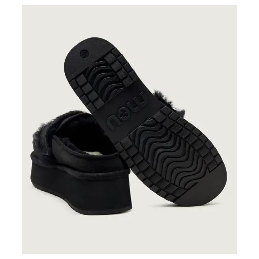 MOU Ocieplane mule Platform clog - letter logo | shearling | zamsz Mou 36 Gomez Fashion Store