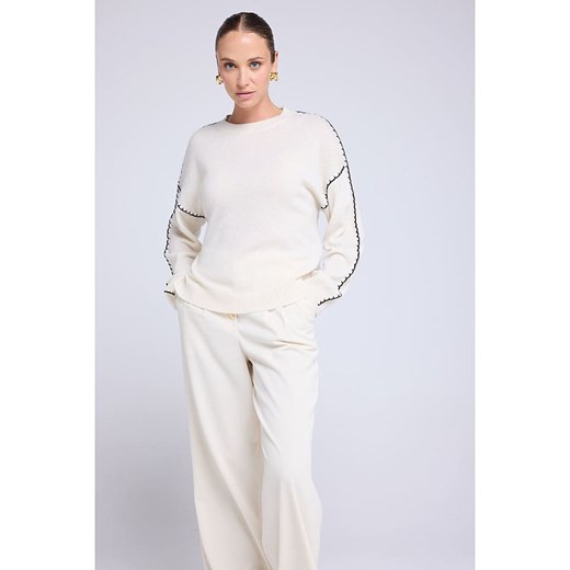 Maison Héritage Cashmere Kaszmirowy sweter w kolorze kremowym Maison Héritage Cashmere S/M promocyjna cena Limango Polska