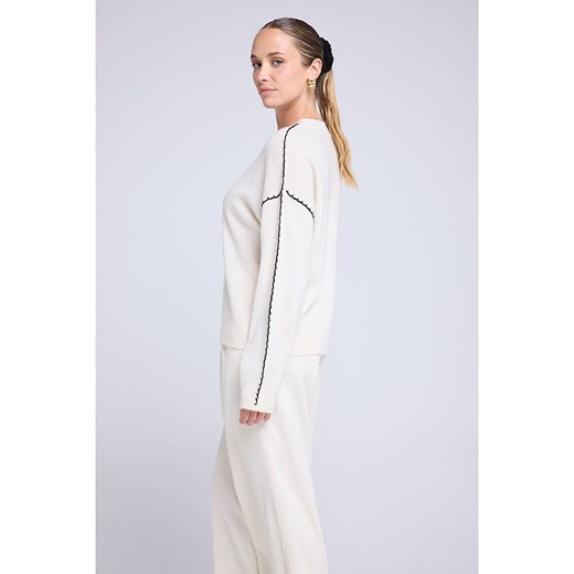 Maison Héritage Cashmere Kaszmirowy sweter w kolorze kremowym Maison Héritage Cashmere S/M okazyjna cena Limango Polska