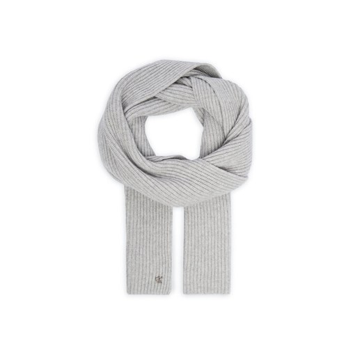 Szalik Calvin Klein Ck Metal Wool Rib Scarf LV04D8056G Szary ze sklepu eobuwie.pl w kategorii Szaliki i chusty damskie - zdjęcie 187288772