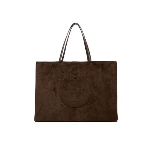 Tory Burch Torebka Ella Suede Tote 170980 Brązowy - id: 0197865549772 - marki Tory Burch - 187289150 Tory Burch Torebka Ella Suede Tote 170980 Brązowy ze sklepu MODIVO w kategorii Torby Shopper bag - zdjęcie 187289150
