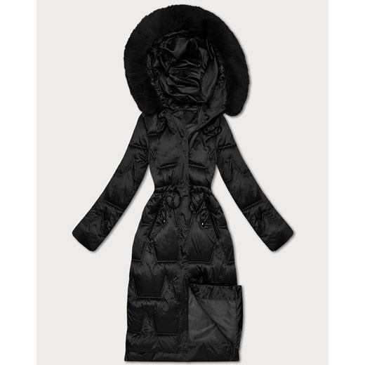 Zimowa kurtka damska ze ściągaczem w talii S'West czarna (B8522-1) ze sklepu goodlookin.pl w kategorii Kurtki damskie - zdjęcie 187289323