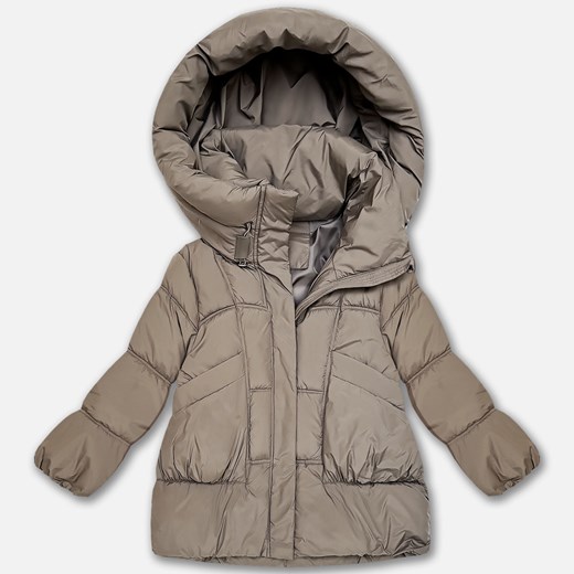 Puchowa damska kurtka oversize S'West beżowa (B8539-12) ze sklepu goodlookin.pl w kategorii Kurtki damskie - zdjęcie 187289324