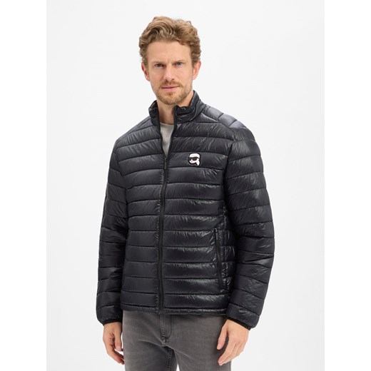 KARL LAGERFELD Pikowana kurtka męska Mężczyźni czarny jednolity - id: 735492-0001-00480 - marki Karl Lagerfeld - 187289382 KARL LAGERFELD Pikowana kurtka męska Mężczyźni czarny jednolity ze sklepu vangraaf w kategorii Kurtki męskie - zdjęcie 187289382